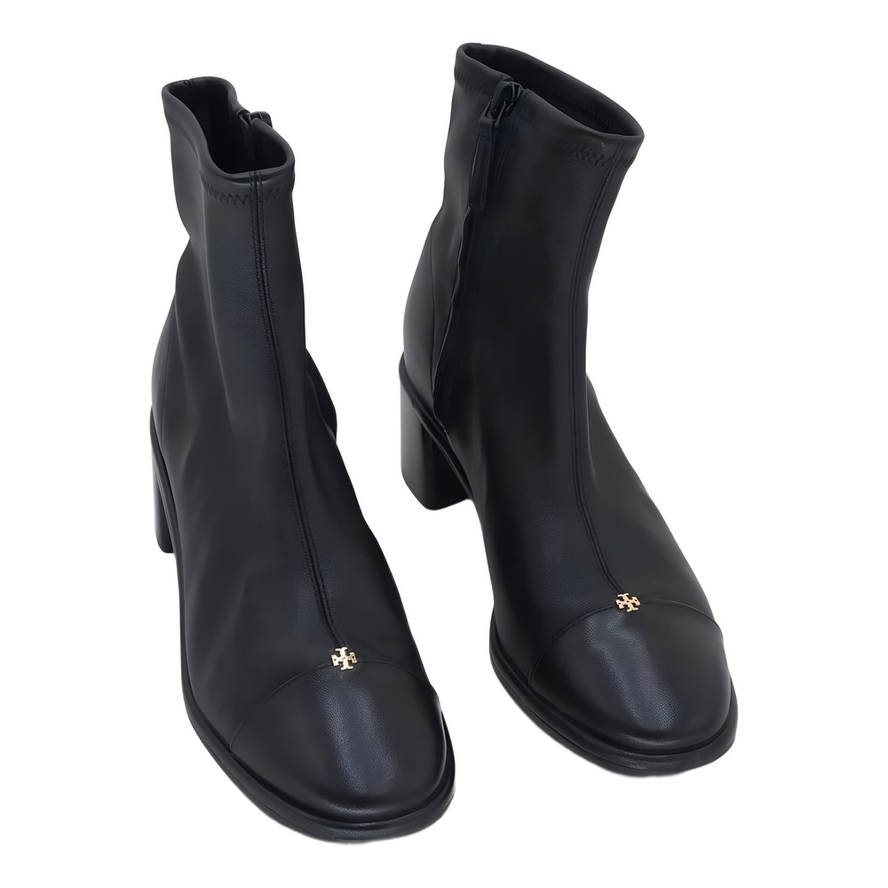 Tory Burch Cap-Toe Heel Ankle Boot Black Size 6M